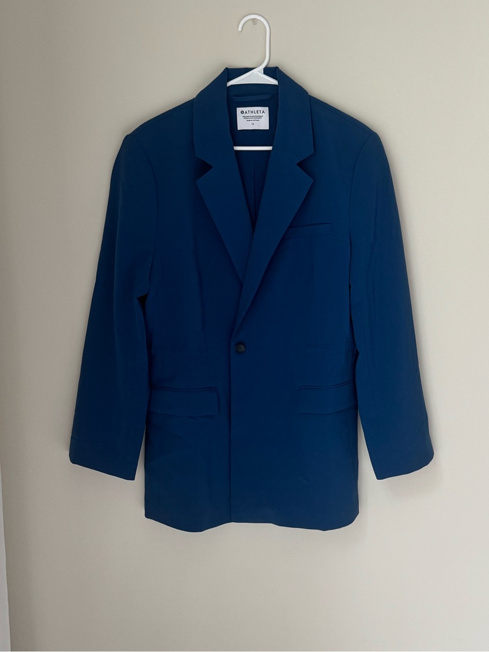 Athleta MVP Blazer Maritime Blue Size 12 Tech Performance Office Travel